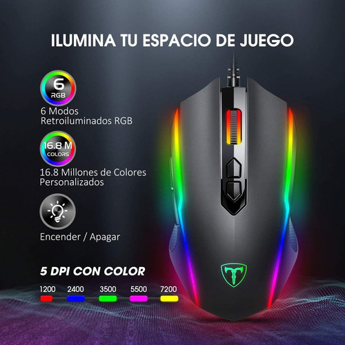 Imagen 2 de 8 de Victsing Mouse Gaming 8 Botón Programable Retroalimentación