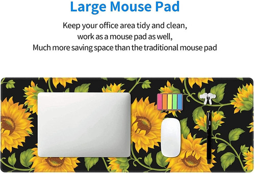 Sunflower Mouse Pad Extended Gaming Mouse Pad Desk Mat Keybo
