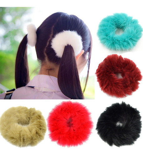 12 Correas De Felpa Para El Pelo, Imitación Pelo De Conejo,