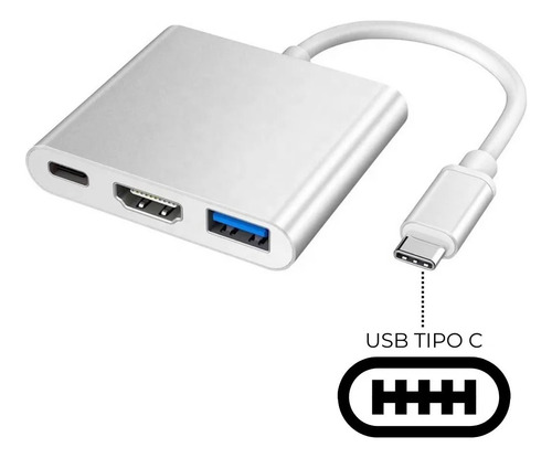 Cabo Adaptador Usb-c Para Hdmi Multiportas Usb 3.0