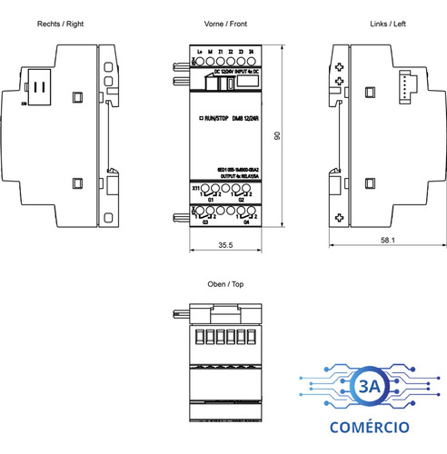 Módulo Logo 6ed1055-1mb00-0ba2 Dm8 12/24 Vcc Entrada Saida