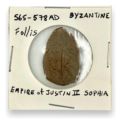 Moneda Cobre Bizantina Justin Ii Y Sophia Follis 565-578 D C (Usado)