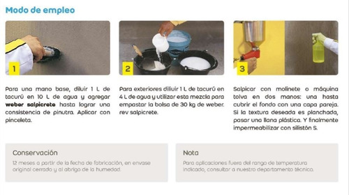 Imagen 5 de 6 de Weber Salpicret Color Arena 30 Kg Revestimiento Cementicio