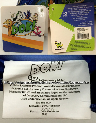 Imagem 6 de 6 de Estojo Escolar Duplo Cachorro Doki Azul Original Luxcel