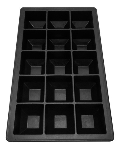 Cubeta De Hielo Molde Silicona Wayu Pequeña Para 15 Cubos Color Negro
