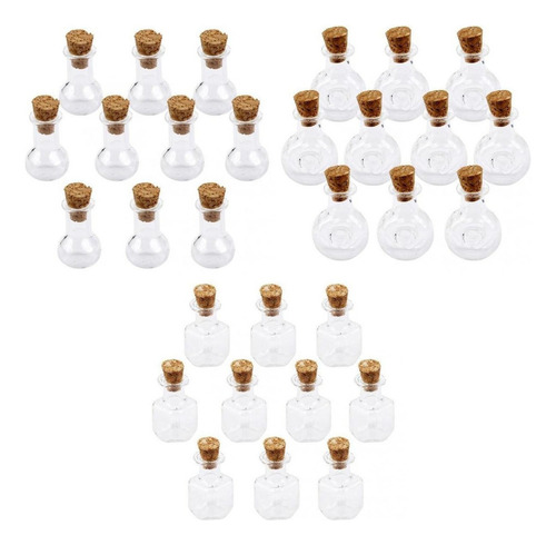 . 30 Pcs Mini Tapón De Corcho Pequeño Botellas De Vidrio