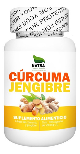 Curcuma Y Jengibre 100 Cápsulas, Calidad Premium Sabor Natural