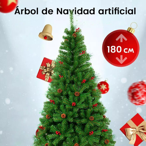 Árbol De Navidad Artificial Con Conos De Pino 1.8 M