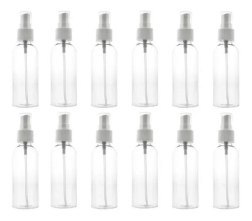 Docena Botellas 100ml Plasticas Tapon Spray / Ekele