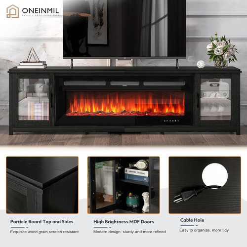 Mueble Con Chimenea Electrica Para Tv De Hasta 90