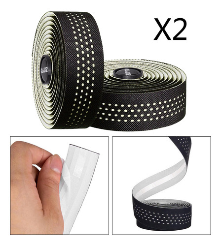 2x 2 Piezas Pu Cinta De Manillar De De Carretera Cómodas