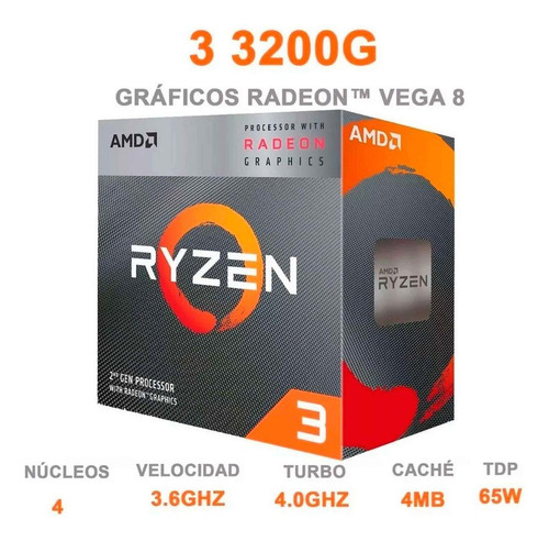 Procesador Amd Ryzen 3 3200g Am4 3.60ghz 4 Cores