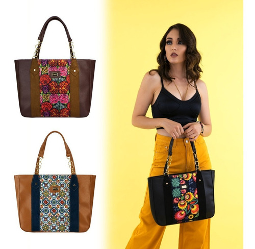 Bolsa De Dama Moderna Yute Artesanal Varios Estampados Moda