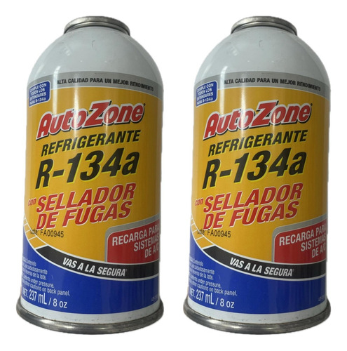2 Selladores De Fugas Con Refrigerante R134 Marca Auto Zone