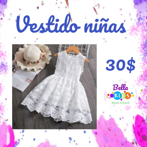 Vestido Para Niñas Color Blanco