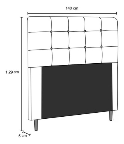 Cabeceira Estofada Cama Box Casal 140 Cm Helena Suede Bege