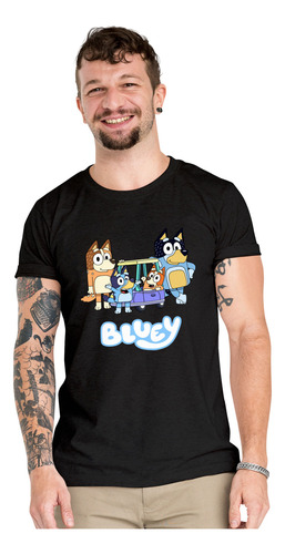 Polera Bluey Familia Heeler Car Algodon Organico Wiwi