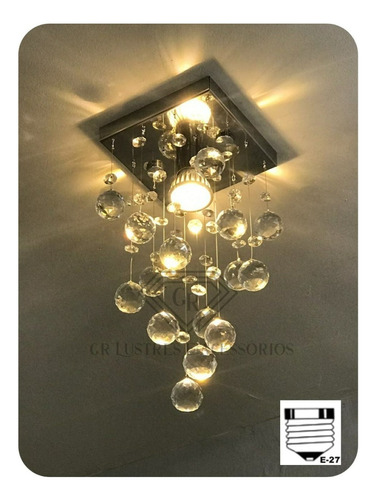 Lustre De Cristal K9 Lâmpada De Rosquear Para Apartamento Cor Prateado 110v/220v