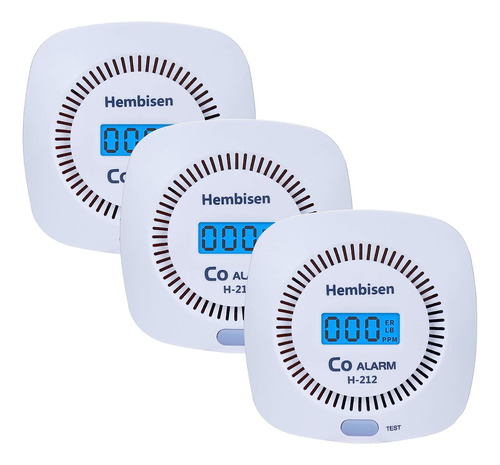 3 Paquetes De Detectores De Monóxido De Carbono Alarma...