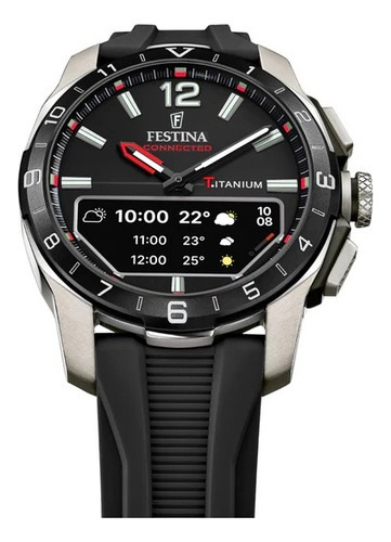 Reloj Festina Connected D 2024 F23000.4 Smart Multifunción Malla Negro Bisel Negro Fondo Negro