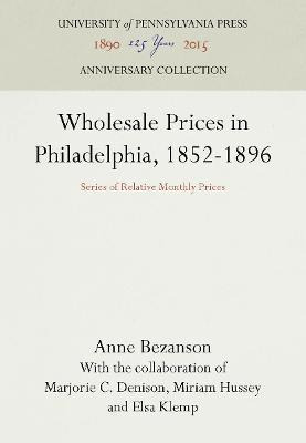 Wholesale Prices In Philadelphia, 1852-1896