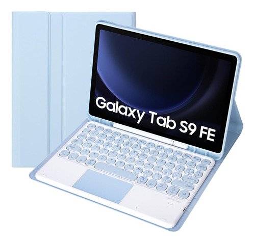 Funda Teclado Para Samsung Galaxy Tab S9 Fe 10.9  Suave Azul