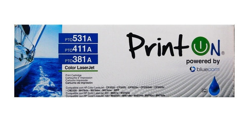 Toner Printon Hp Cc531a/ce411a/cf381a Cyan