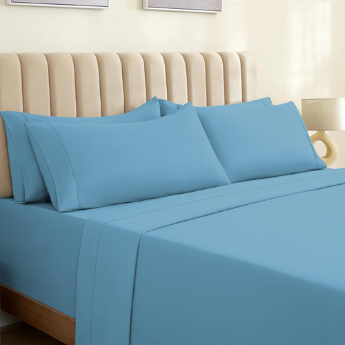 Juegos De Sabanas Y Fundas De Almohada Luxclub Azul Denim...
