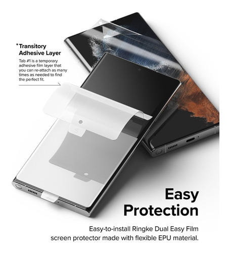 Imagen 10 de 10 de Film Dual Easy Compatible Samsung S22 Ultra Ringke Pack X2