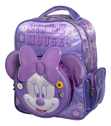 Mochila Minnie Mouse Original Tamaño Kinder Marca Ruz Violeta Lisa