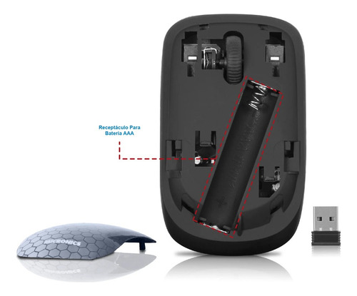Mouse Inalámbrico Micronics Micm727 Hexagon Office Wireless