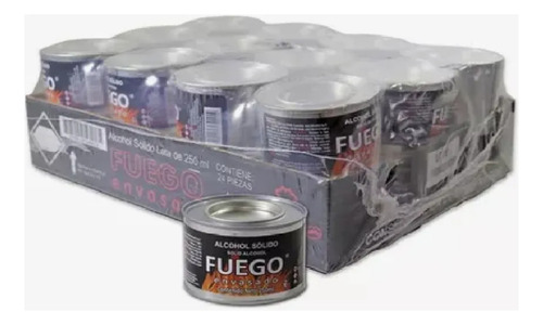 Alcohol Sólido Envasado Charola Con 24 Pzs De 250 Ml C/u
