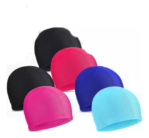 // 6 Gorros De Natación De Tela Impermeables Para