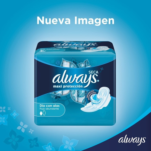 Toallitas Femeninas Always Seca Maxi Protección 16 Unidades