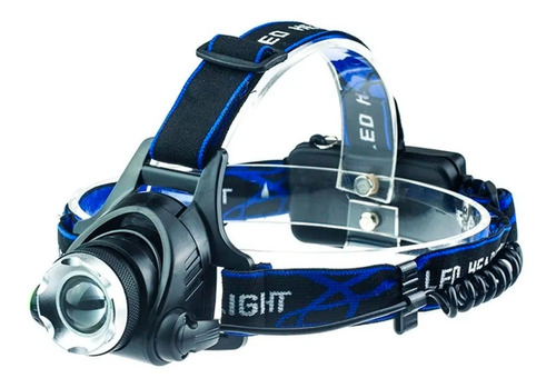 Linterna Frontal Lexus Led Ss-k13- 2000 Lumenes Carga Usb Color de la linterna Negro/Azul Color de la luz Blanco