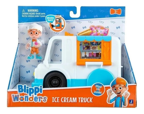 Camión de helados y muñeco Blippi Candide 4119, color blanco