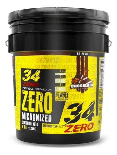 Proteína Whey Isolate 34 Zero 6kg 157 Servs Sabores Sabor Chocolate