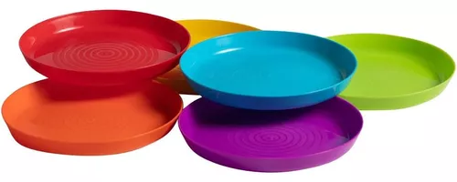 Juego de 12 platos de plástico para niños pequeños, sin BPA, aptos para  microondas y lavavajillas, platos de plástico reutilizables para niños de