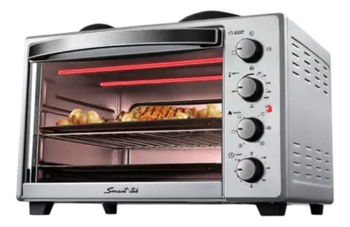 Horno Eléctrico Con Anafe Smart-tek Eo-450a 1600w 45l Plateado