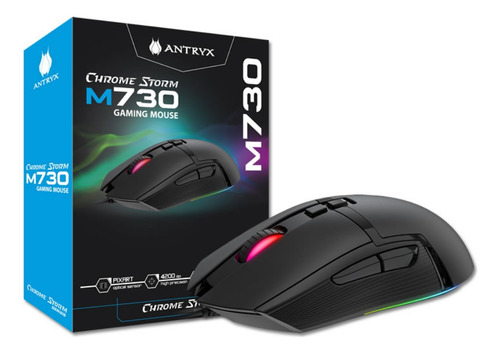Mouse Gamer Antryx Dpi 4200 Chrome Storm M730  (agm-cs730k)