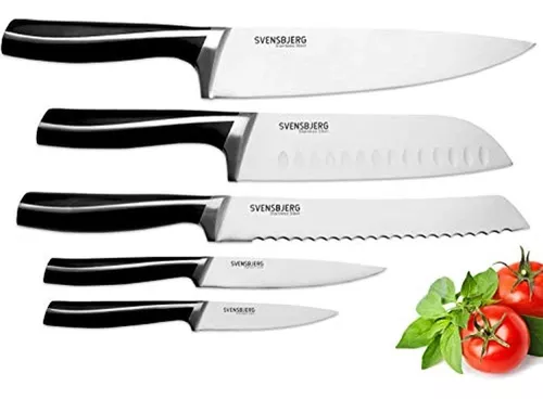 Svensbjerg Juego de cuchillos de cocina de chef moderno sin bloque, juego  de cuchillos de chef, juego de cuchillos para cocina, acero inoxidable