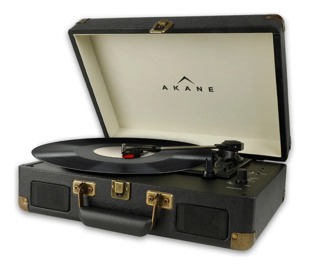 Tocadiscos Akane Bluetooth con Bocinas Estéreo y Diseño Vintage Portátil