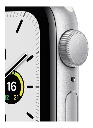 Imagem 2 de 9 de Apple Watch SE (GPS, 40mm) - Caixa de alumínio galactic silver - Pulseira esportiva Branco
