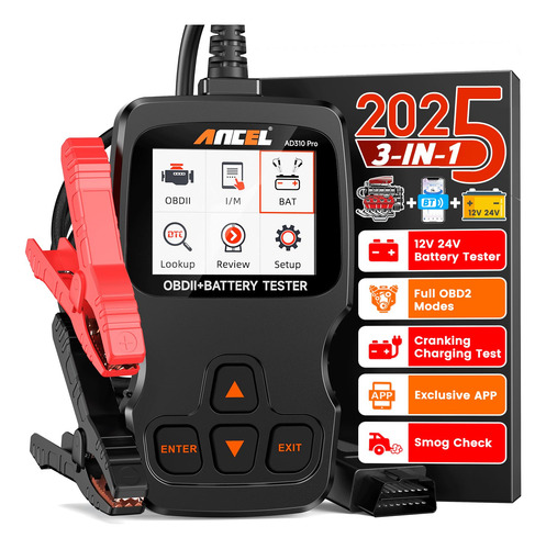 Escáner Obd2 Bluetooth 3 En 1 Y Probador De Batería 12v 24v