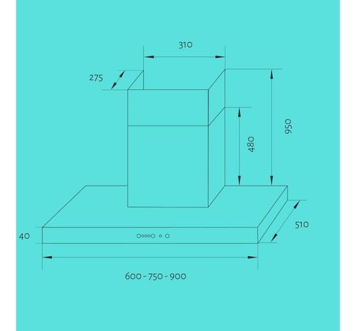 Imagen 5 de 10 de Campana De Cocina Tst Nihuil Ac. Inox. De Pared 75 Cm 210-75