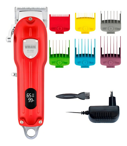 Cortapelos Con Cable Wmark Ng-2025b Con Pantalla Lcd Rojo