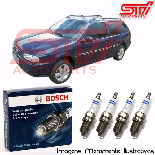 Jogo Vela Bosch Sp04 Parati G2 1.8 8v Gasolina Gnv 98cv 5-96