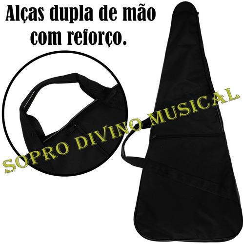 Imagem 3 de 6 de Capa Guitarra Stratocaster Luxo 04 Palhetas Flanela Lp Bags