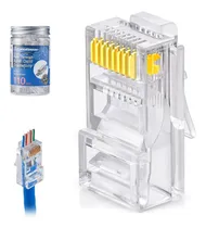 Comprar Conectores De Paso Cat6 Rj45, Paquete De 110, 3 Clavija...