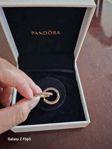 Argollas Pandora Recubrimiento En Ororosa De 14k